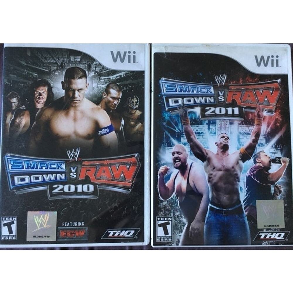 Set Of 2 Smack Down Vs‎ Raw Wii Games
